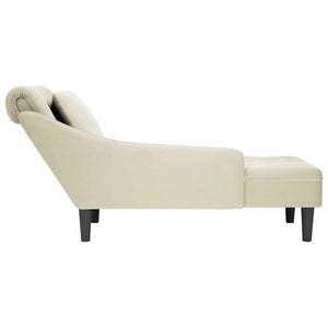 vidaXL Chaiselongue mit Kissen und Rechter Armlehne Creme Samt