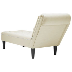 vidaXL Chaiselongue mit Kissen und Rechter Armlehne Creme Samt