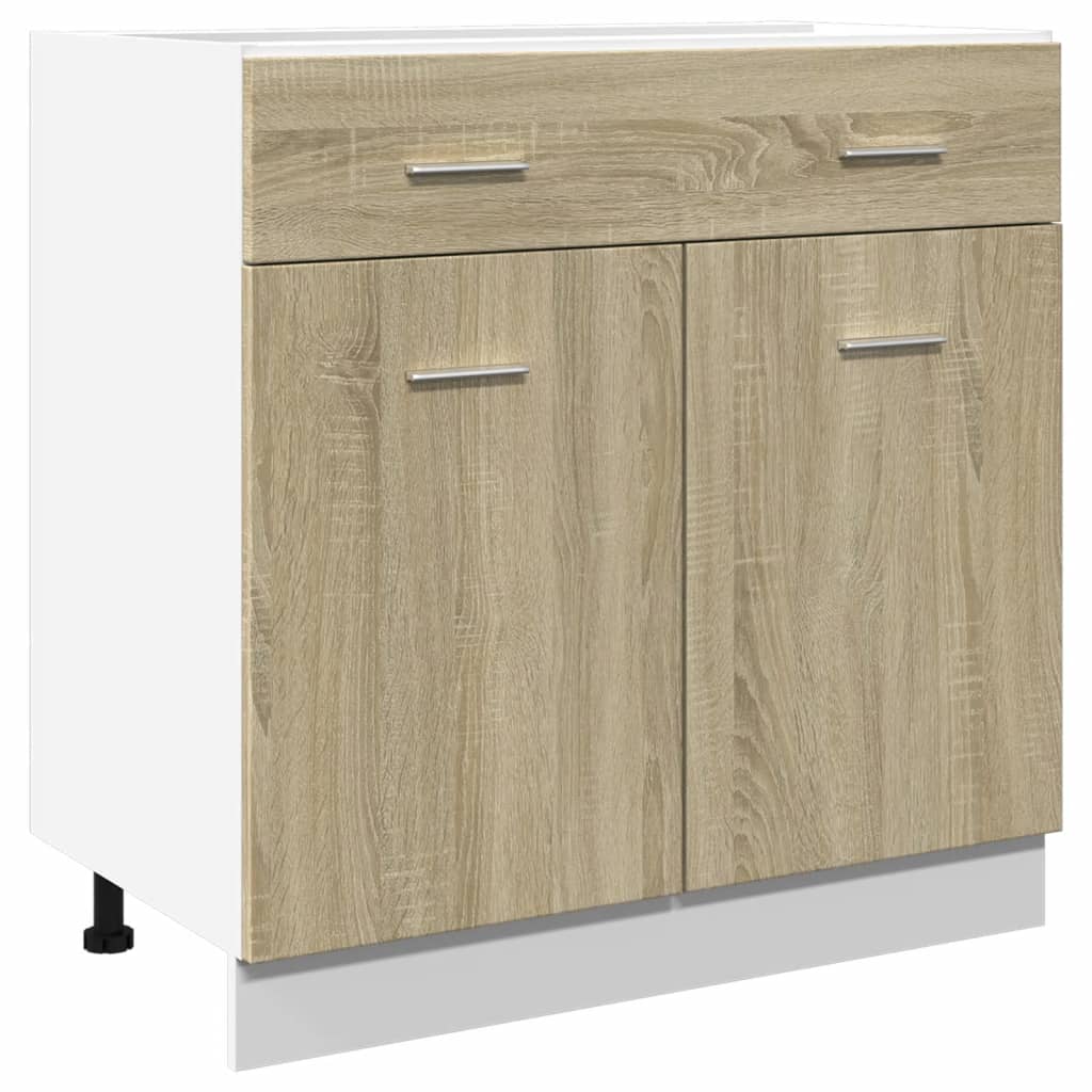 vidaXL Schubunterschrank Sonoma-Eiche 80x46x81,5 cm Holzwerkstoff