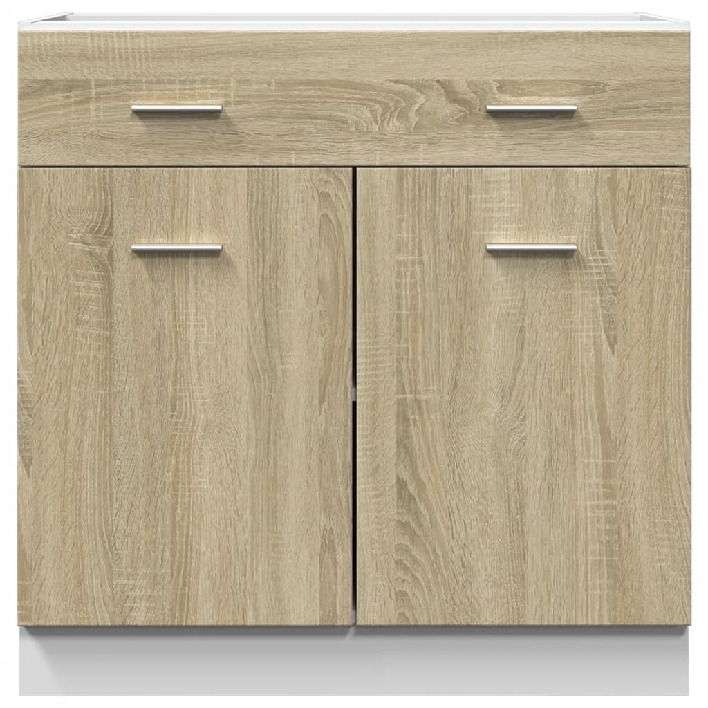 vidaXL Schubunterschrank Sonoma-Eiche 80x46x81,5 cm Holzwerkstoff