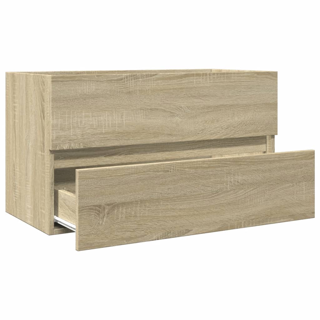 Waschbeckenunterschrank Sonoma-Eiche 80x38,5x45cm Holzwerkstoff Stilecasa