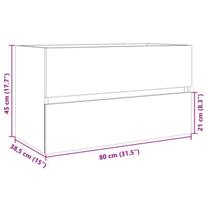 Waschbeckenunterschrank Sonoma-Eiche 80x38,5x45cm Holzwerkstoff Stilecasa