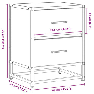 vidaXL Nachttische 2 Stk. Sonoma-Eiche 40x31x50 cm Holzwerkstoff