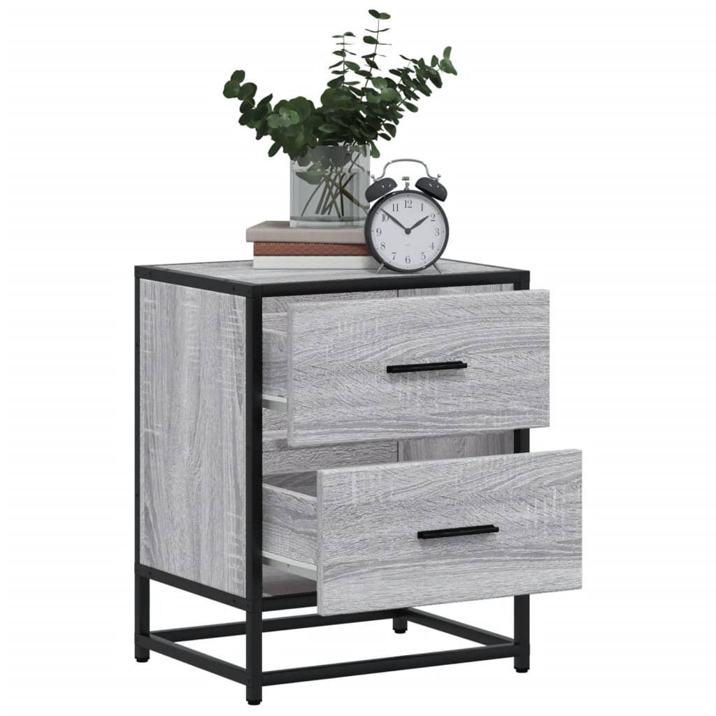 vidaXL Nachttische 2 Stk. Grau Sonoma 40x31x50 cm Holzwerkstoff