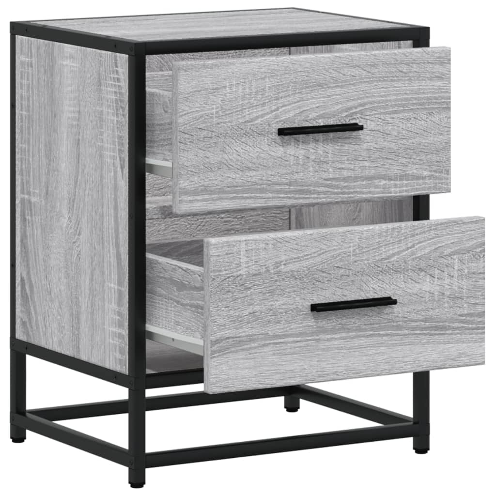 vidaXL Nachttische 2 Stk. Grau Sonoma 40x31x50 cm Holzwerkstoff