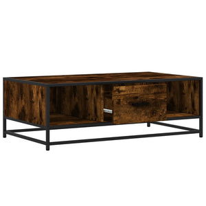 vidaXL Couchtisch Räuchereiche 100x57x35 cm Holzwerkstoff und Metall