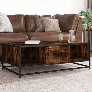 vidaXL Couchtisch Räuchereiche 100x57x35 cm Holzwerkstoff und Metall