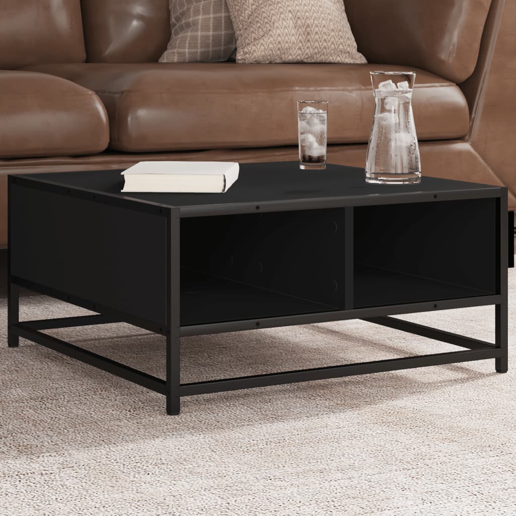 Couchtisch Schwarz 60,5x60,5x30 cm Holzwerkstoff und Metall VIDAXL