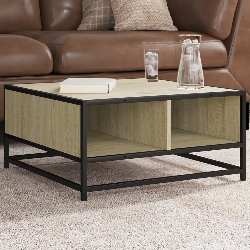 Couchtisch Sonoma-Eiche 60,5x60,5x30cm Holzwerkstoff und Metall VIDAXL