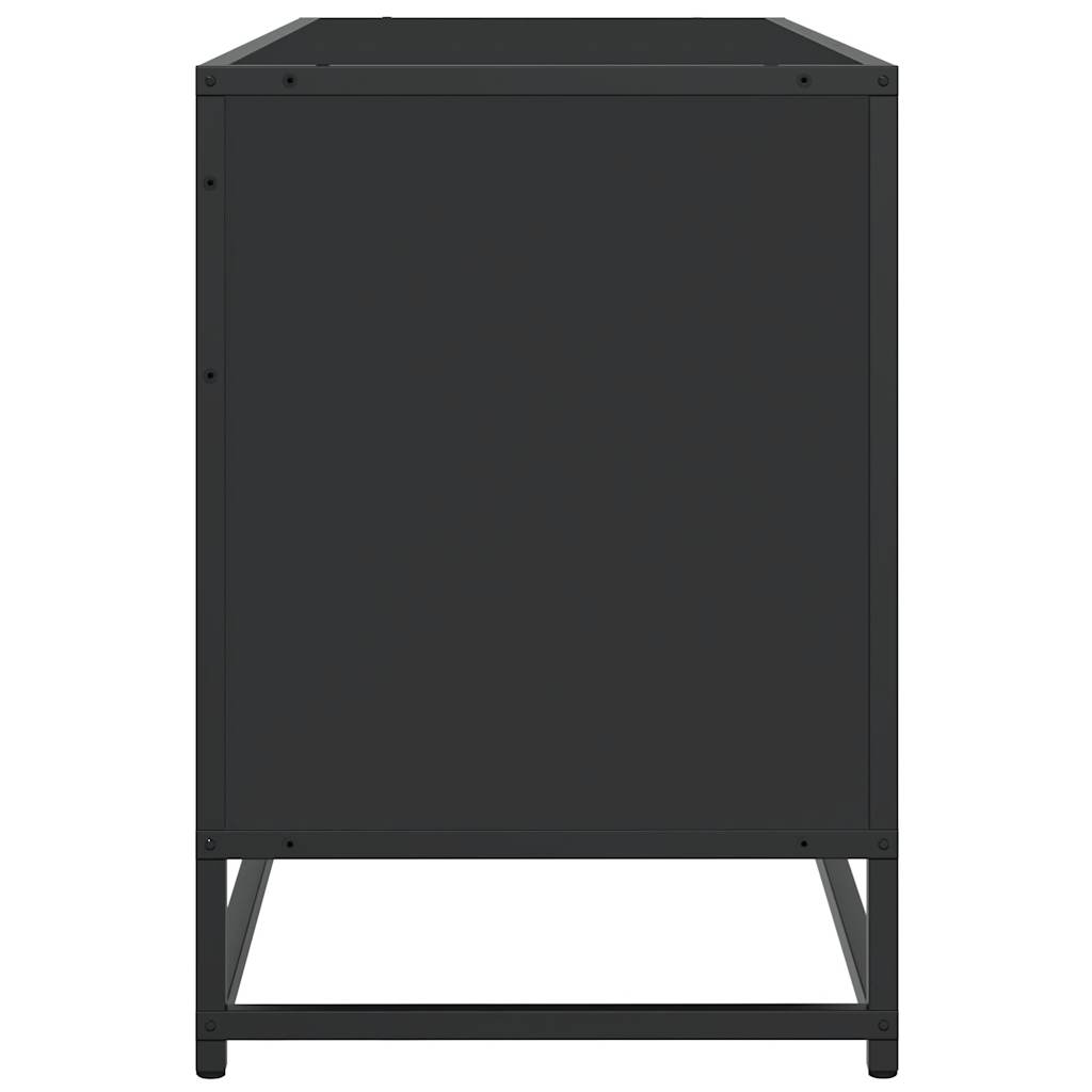 vidaXL TV-Schrank Schwarz 100x35x50 cm Holzwerkstoff und Metall