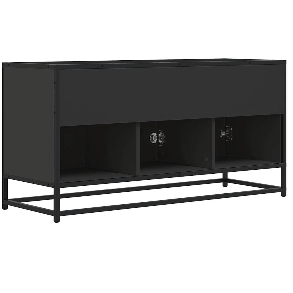 vidaXL TV-Schrank Schwarz 100x35x50 cm Holzwerkstoff und Metall