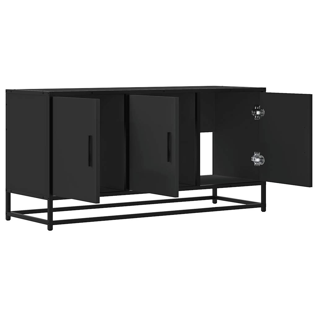 vidaXL TV-Schrank Schwarz 100x35x50 cm Holzwerkstoff und Metall