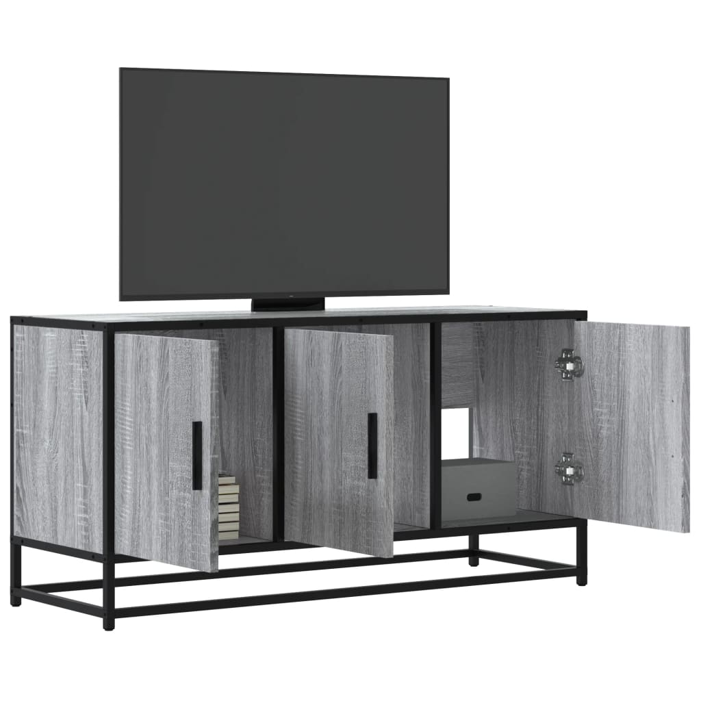 vidaXL TV-Schrank Grau Sonoma 100x35x50 cm Holzwerkstoff und Metall