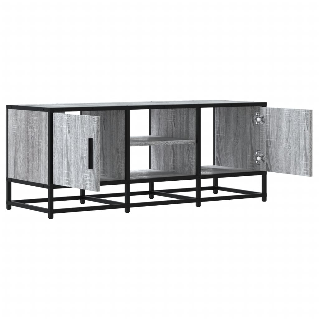 vidaXL TV-Schrank Grau Sonoma 100x35x41 cm Holzwerkstoff und Metall