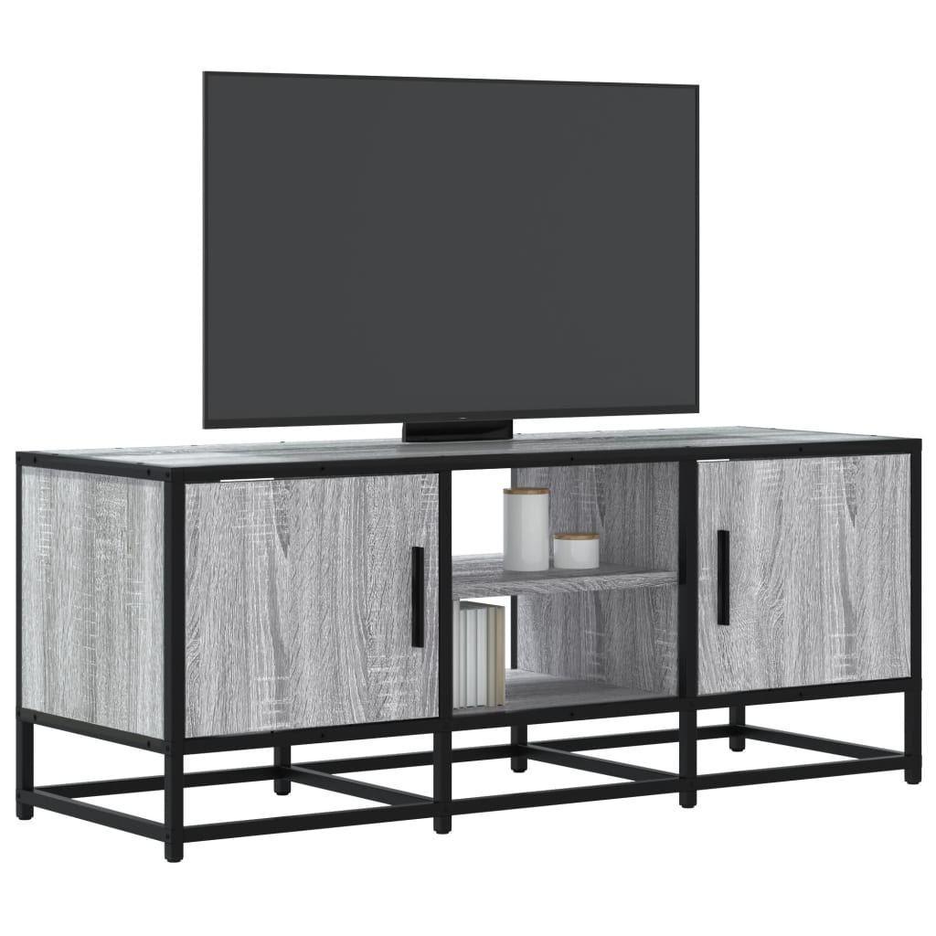 vidaXL TV-Schrank Grau Sonoma 100x35x41 cm Holzwerkstoff und Metall