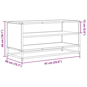 vidaXL TV-Schrank Sonoma-Eiche 91x40x46 cm Holzwerkstoff und Metall