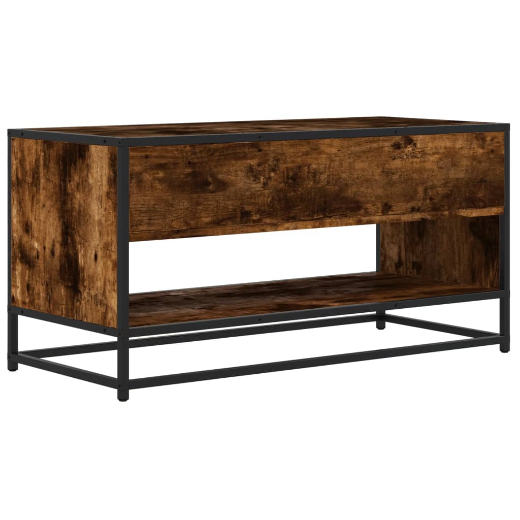 vidaXL TV-Schrank Räuchereiche 91x40x46 cm Holzwerkstoff und Metall