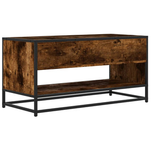 vidaXL TV-Schrank Räuchereiche 91x40x46 cm Holzwerkstoff und Metall