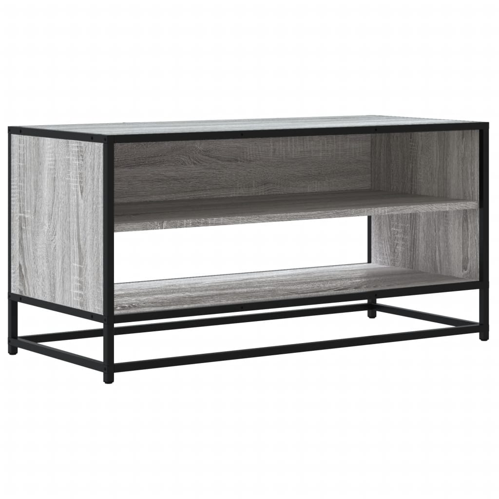 vidaXL TV-Schrank Grau Sonoma 91x40x46 cm Holzwerkstoff und Metall