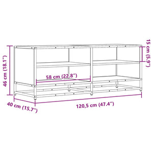 vidaXL TV-Schrank Sonoma-Eiche 120,5x40x46 cm Holzwerkstoff und Metall