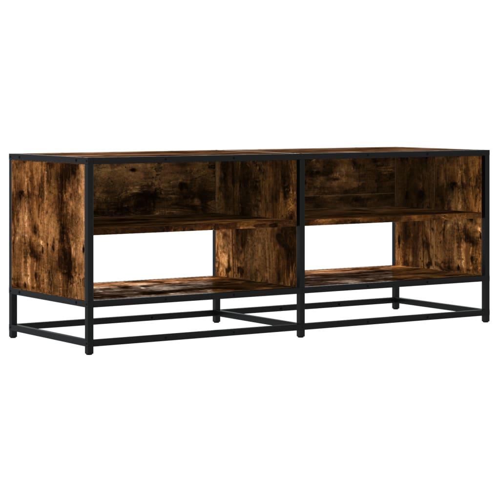 vidaXL TV-Schrank Räuchereiche 120,5x40x46 cm Holzwerkstoff und Metall