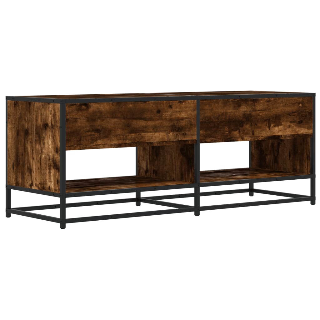 vidaXL TV-Schrank Räuchereiche 120,5x40x46 cm Holzwerkstoff und Metall