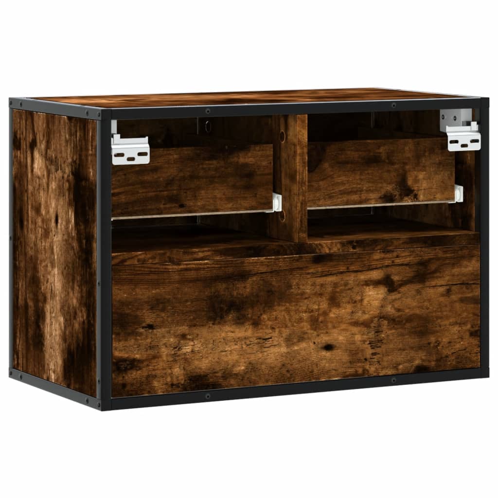 TV-Schrank Räuchereiche 60x31x39,5 cm Holzwerkstoff und Metall