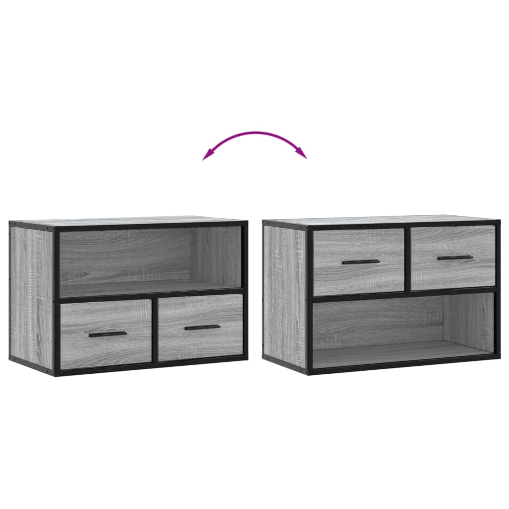 TV-Schrank Grau Sonoma 60x31x39,5 cm Holzwerkstoff und Metall