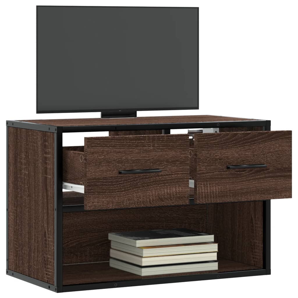 vidaXL TV-Schrank Braun Eiche 60x31x39,5 cm Holzwerkstoff und Metall