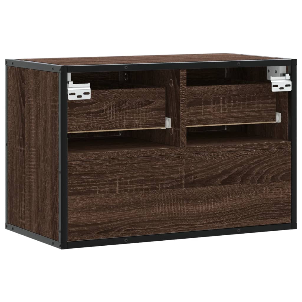 vidaXL TV-Schrank Braun Eiche 60x31x39,5 cm Holzwerkstoff und Metall