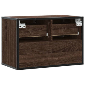 vidaXL TV-Schrank Braun Eiche 60x31x39,5 cm Holzwerkstoff und Metall