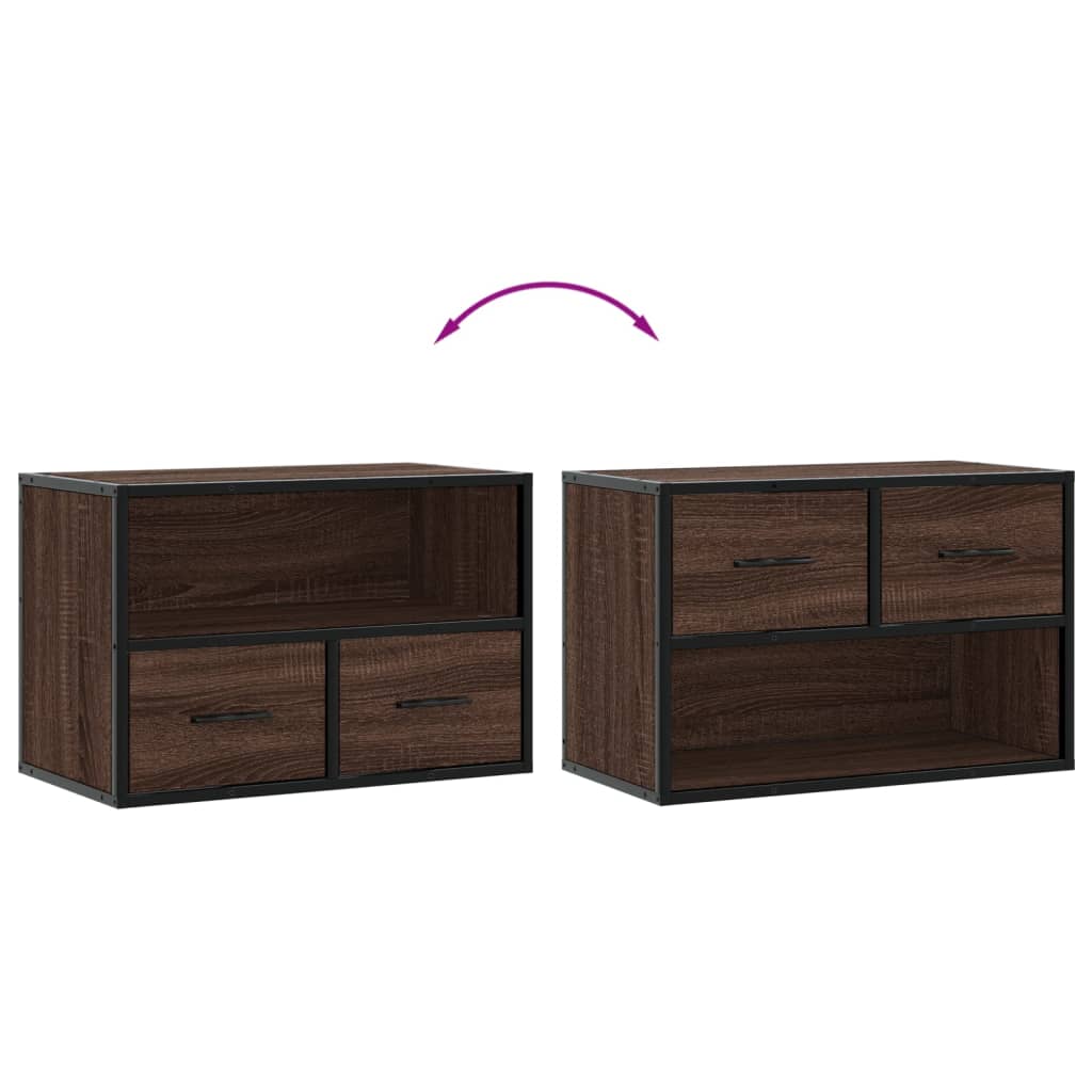 vidaXL TV-Schrank Braun Eiche 60x31x39,5 cm Holzwerkstoff und Metall