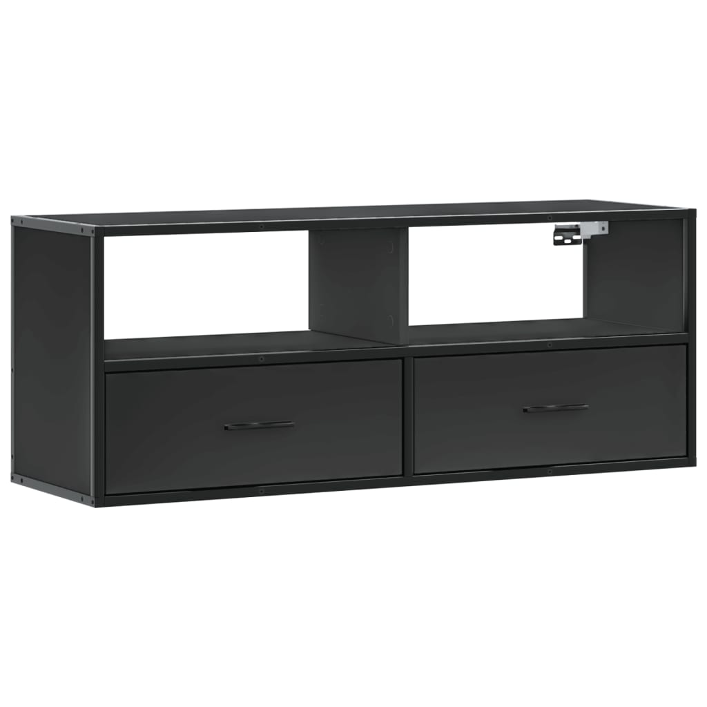 TV-Schrank Schwarz 100x31x39,5 cm Holzwerkstoff und Metall