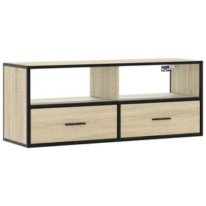 vidaXL TV-Schrank Sonoma-Eiche 100x31x39,5 cm Holzwerkstoff und Metall