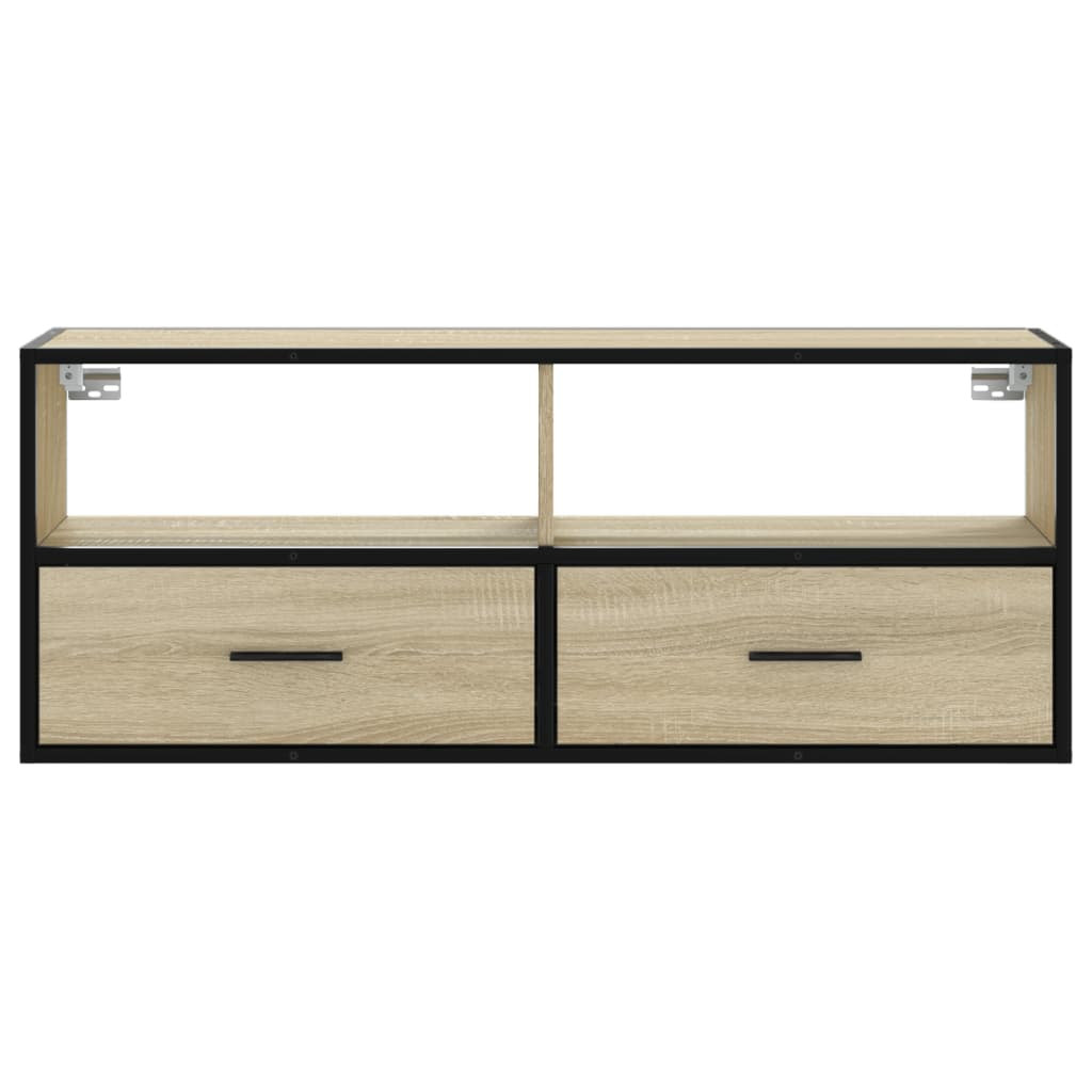 vidaXL TV-Schrank Sonoma-Eiche 100x31x39,5 cm Holzwerkstoff und Metall