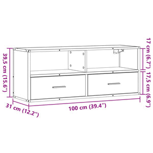 vidaXL TV-Schrank Sonoma-Eiche 100x31x39,5 cm Holzwerkstoff und Metall