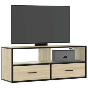 vidaXL TV-Schrank Sonoma-Eiche 100x31x39,5 cm Holzwerkstoff und Metall