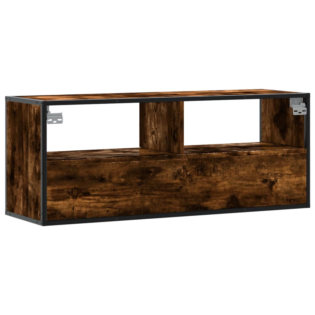 vidaXL TV-Schrank Räuchereiche 100x31x39,5 cm Holzwerkstoff und Metall