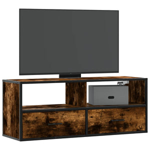 vidaXL TV-Schrank Räuchereiche 100x31x39,5 cm Holzwerkstoff und Metall