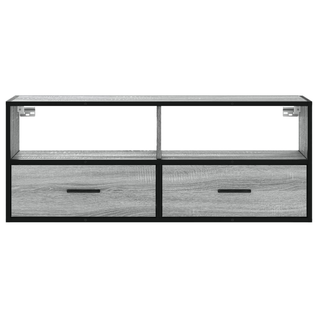 TV-Schrank Grau Sonoma 100x31x39,5 cm Holzwerkstoff und Metall