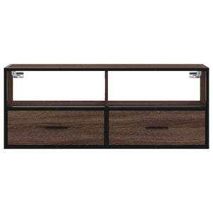 vidaXL TV-Schrank Braun Eiche 100x31x39,5 cm Holzwerkstoff und Metall