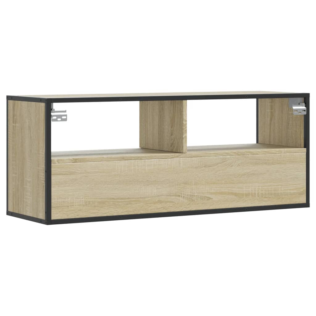 vidaXL TV-Schrank Sonoma-Eiche 100x31x39,5 cm Holzwerkstoff und Metall