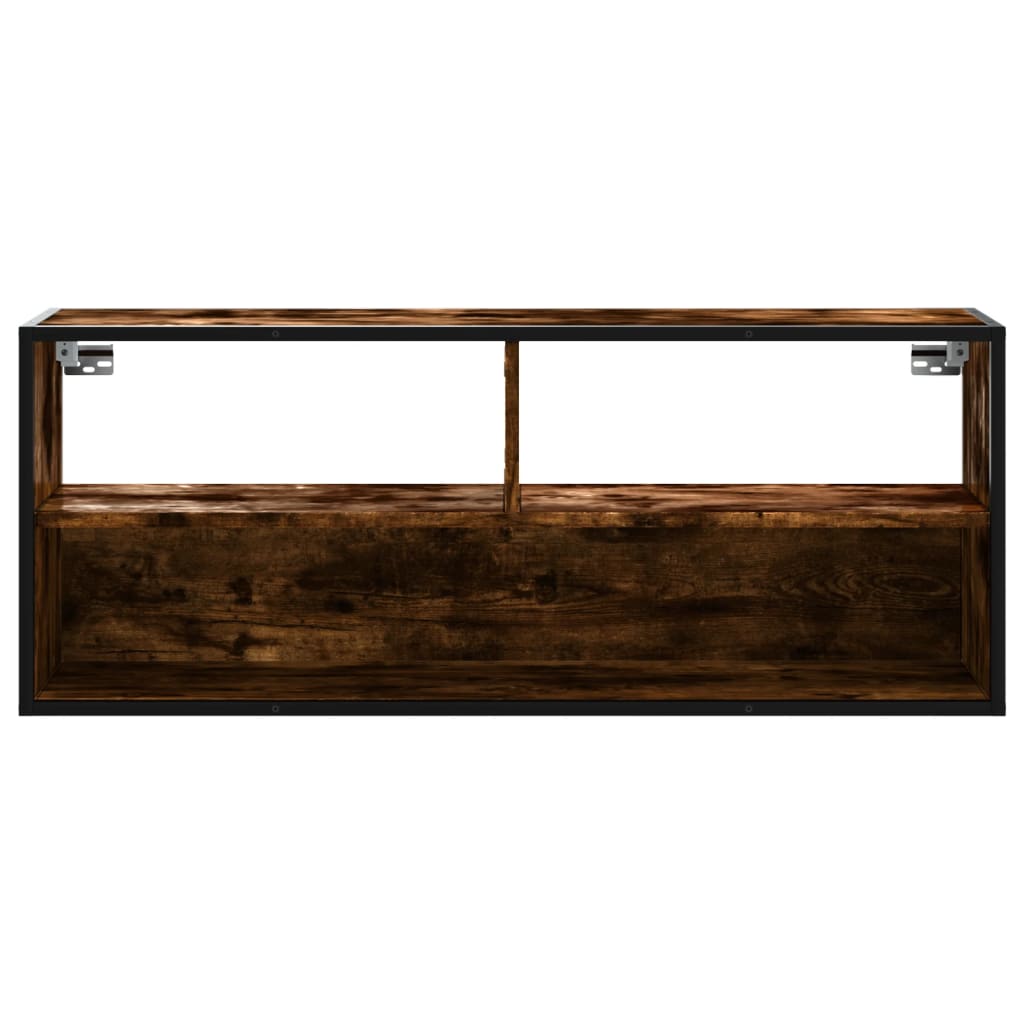 vidaXL TV-Schrank Räuchereiche 100x31x39,5 cm Holzwerkstoff und Metall