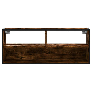 vidaXL TV-Schrank Räuchereiche 100x31x39,5 cm Holzwerkstoff und Metall