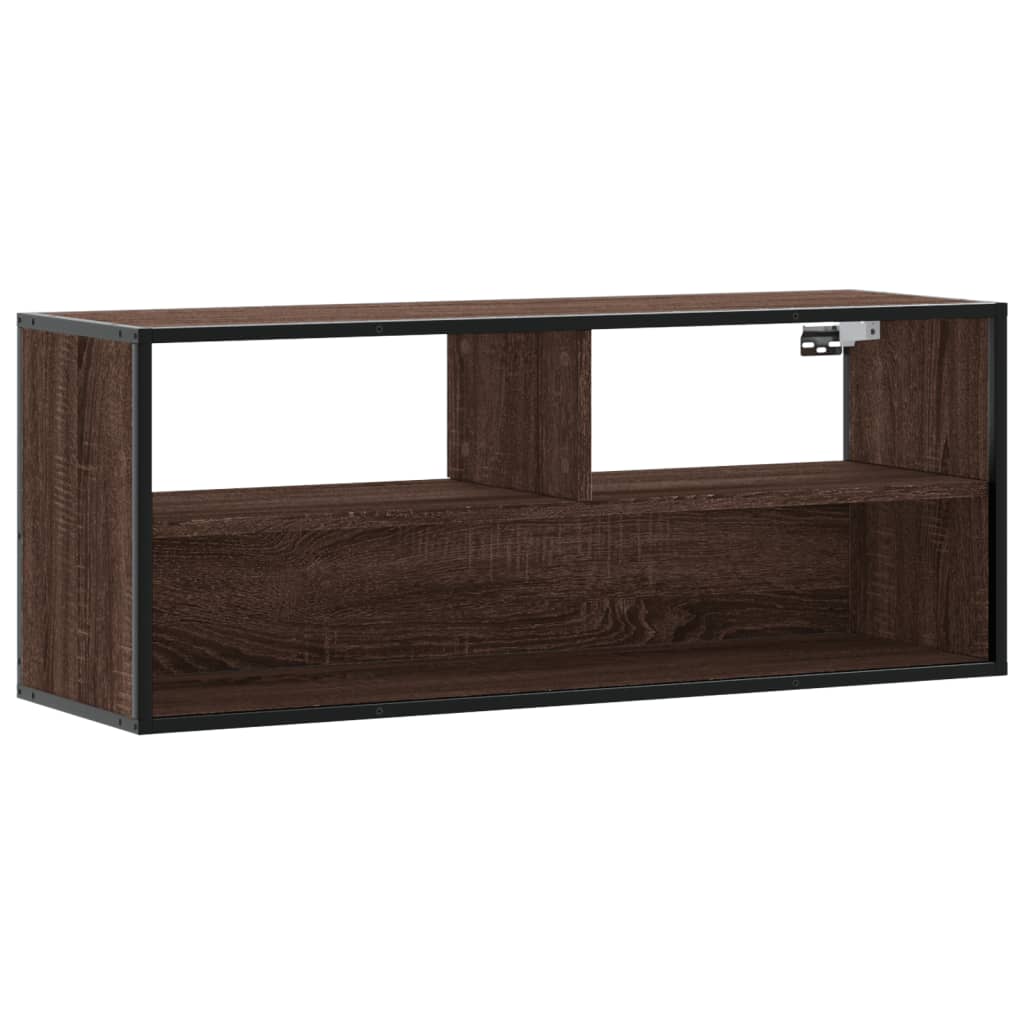 vidaXL TV-Schrank Braun Eiche 100x31x39,5 cm Holzwerkstoff und Metall