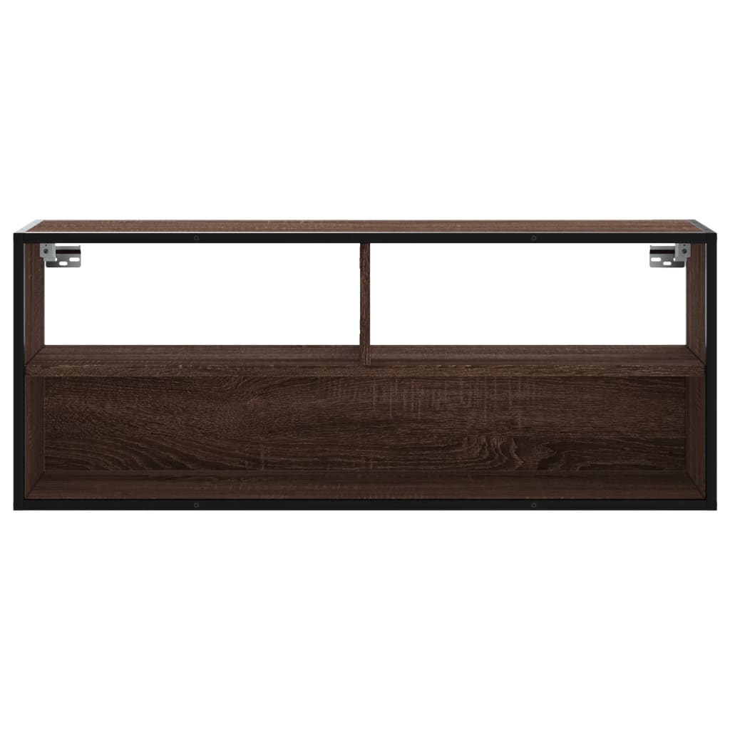 vidaXL TV-Schrank Braun Eiche 100x31x39,5 cm Holzwerkstoff und Metall