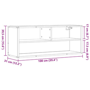 vidaXL TV-Schrank Braun Eiche 100x31x39,5 cm Holzwerkstoff und Metall