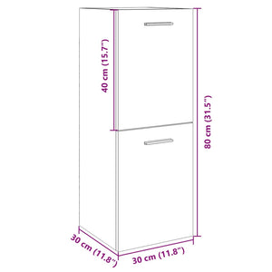 Badezimmerschrank Sonoma-Eiche 30x30x80 cm Holzwerkstoff Stilecasa