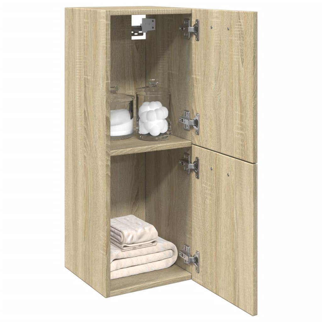 Badezimmerschrank Sonoma-Eiche 30x30x80 cm Holzwerkstoff Stilecasa