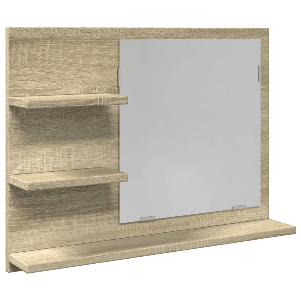 vidaXL Badspiegel Sonoma-Eiche 60x10,5x45 cm Holzwerkstoff